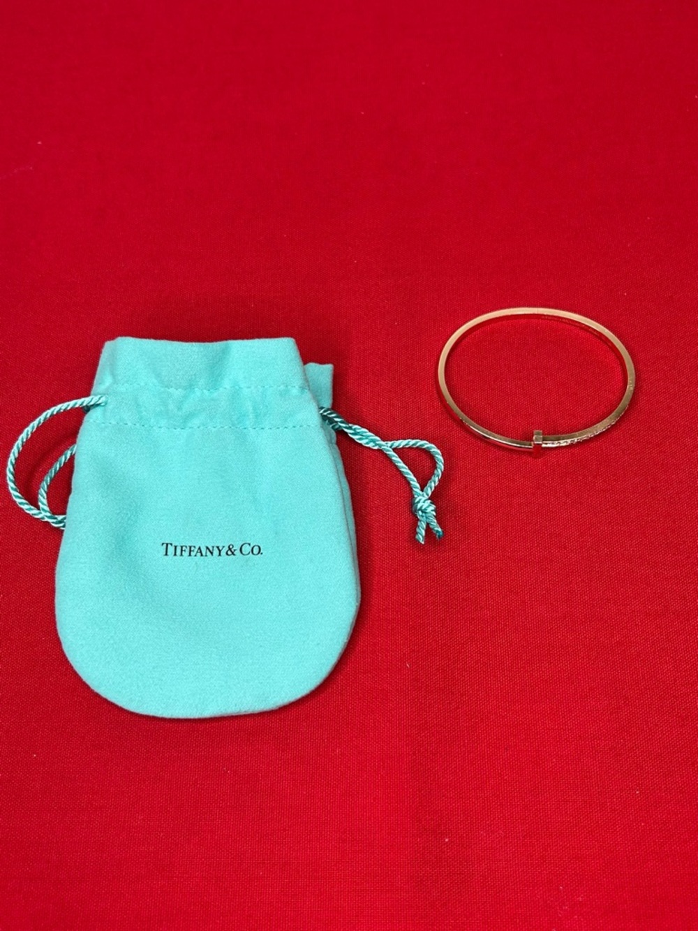 Tiffany T T1 Narrow Diamond Hinged Bangle in Rose Gold Tiffany & Co Bracelet